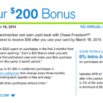 Chase Freedom $200 sign up bonus