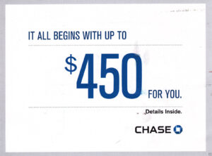 Chase $450 開戶coupon 兩張